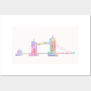 Tower Bridge Travel Text Word Cloud Posters and Art